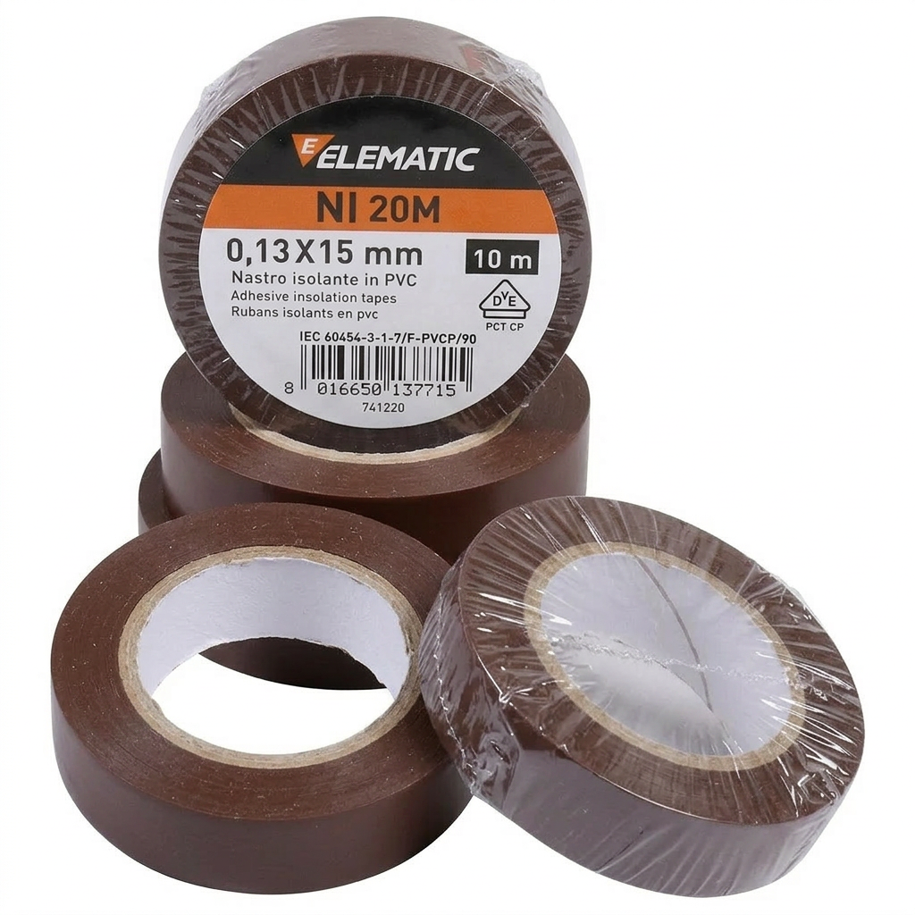 Elematic Nastro Isolante in PVC MM15X10MT Colore Marrone - ELEMATIC
