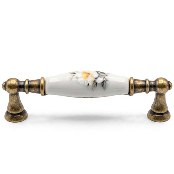 Metal Style Maniglia per Mobili in Ottone/PORCELLANA MOD. 454 - METAL STYLE - Immagine 5