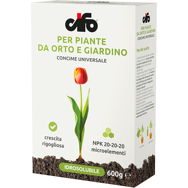 Cifo Concime Idrosolubile Universale per Piante da Orto e Giardino GR600 - CIFO