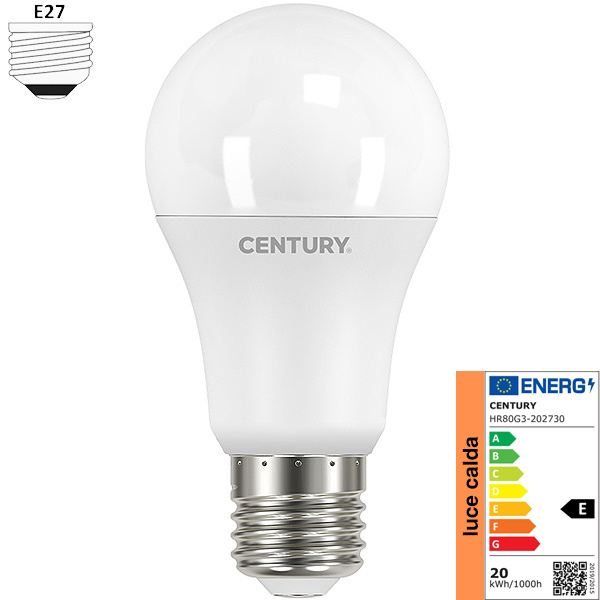 Century Lampadina LED Harmony 80 Goccia A65 230V 20W E27 3000K 2450LM - CENTURY ITALIA - Immagine 1