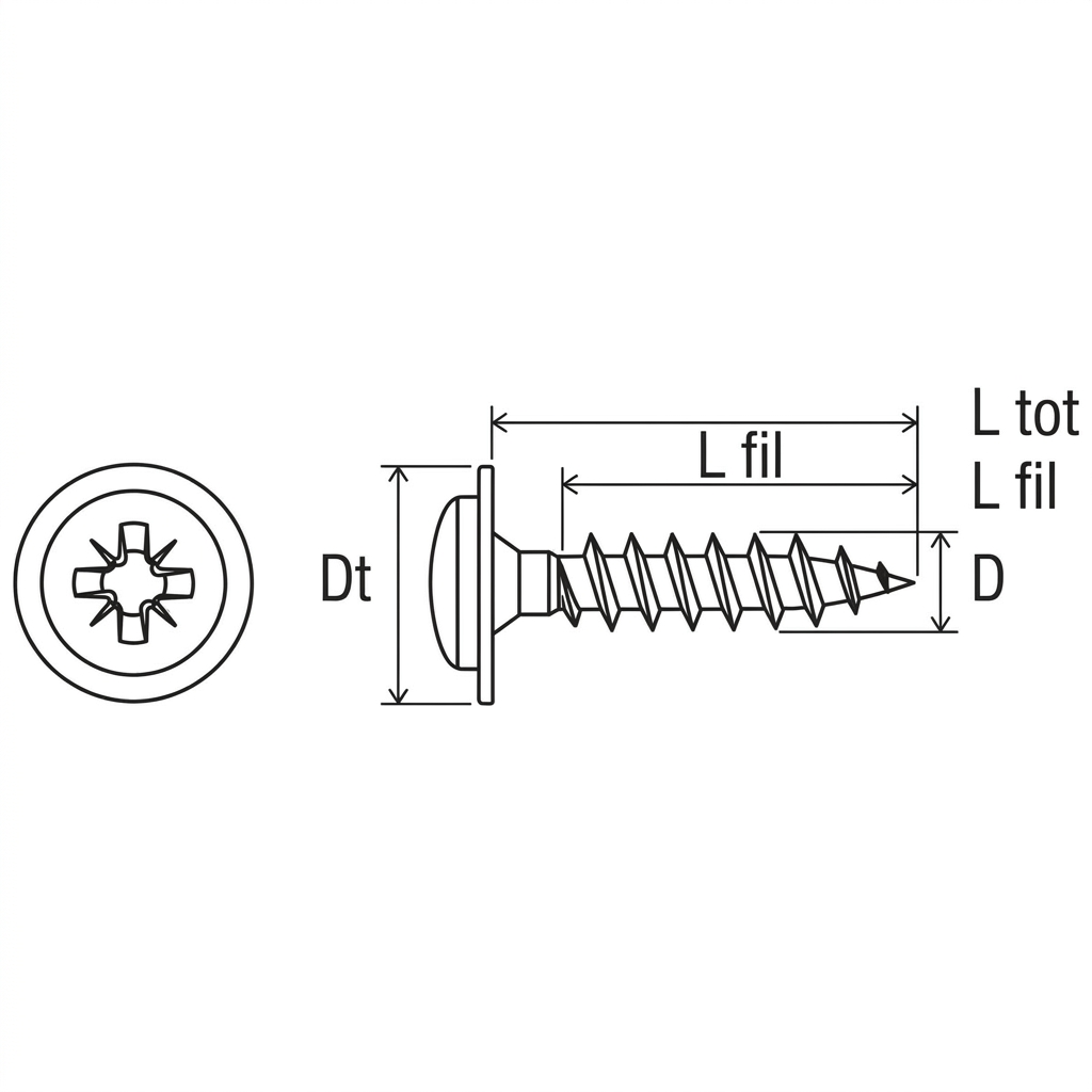 Mustad Vite Panelvit FFL per Legno Testa Fungo Flangiata (TFL) a Croce PZ Zincata Bianca - MUSTAD - Immagine 3