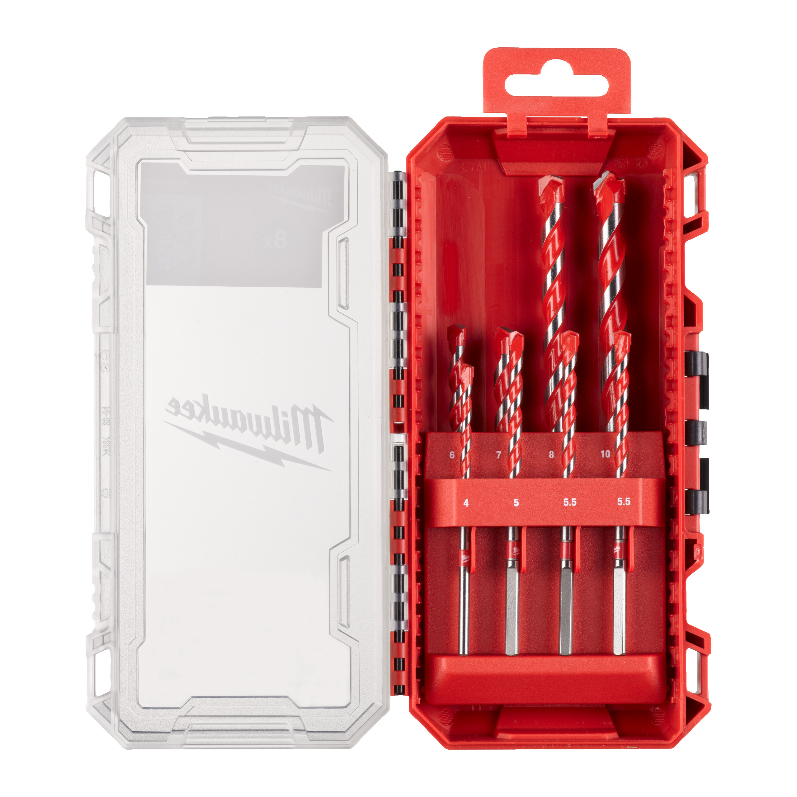 Milwaukee Serie Punte per Calcestruzzo in Astuccio da PZ 8 D.MM 4-10