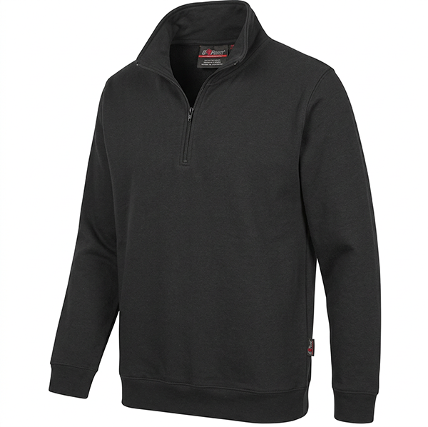 U-POWER Felpa con Mezza ZIP Tautra Colore Black Carbon