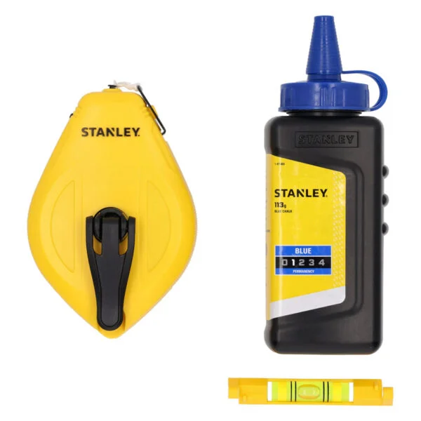 Stanley SET Tracciatore Filo MT30 Polvere BLU GR113 e Livella - STANLEY