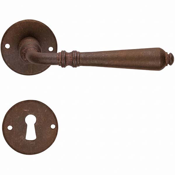 Metal Style Maniglia per Porte con Rosetta Ferro Anticato - METAL STYLE