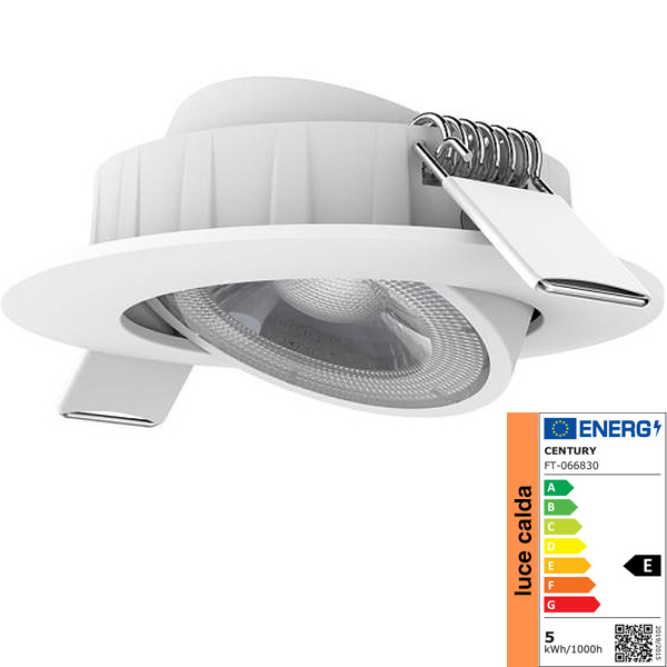 Century Faretto LED Incasso Orientabile Futura LED 230V 5W 3000K 480LM - CENTURY ITALIA - Immagine 2