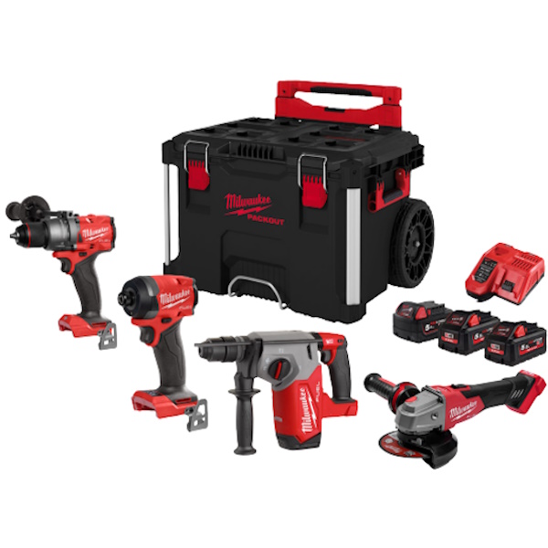 Milwaukee KIT M18 FPP4IT-553TB 4 Elettroutensili + Packout Trolley - MILWAUKEE - Immagine 2