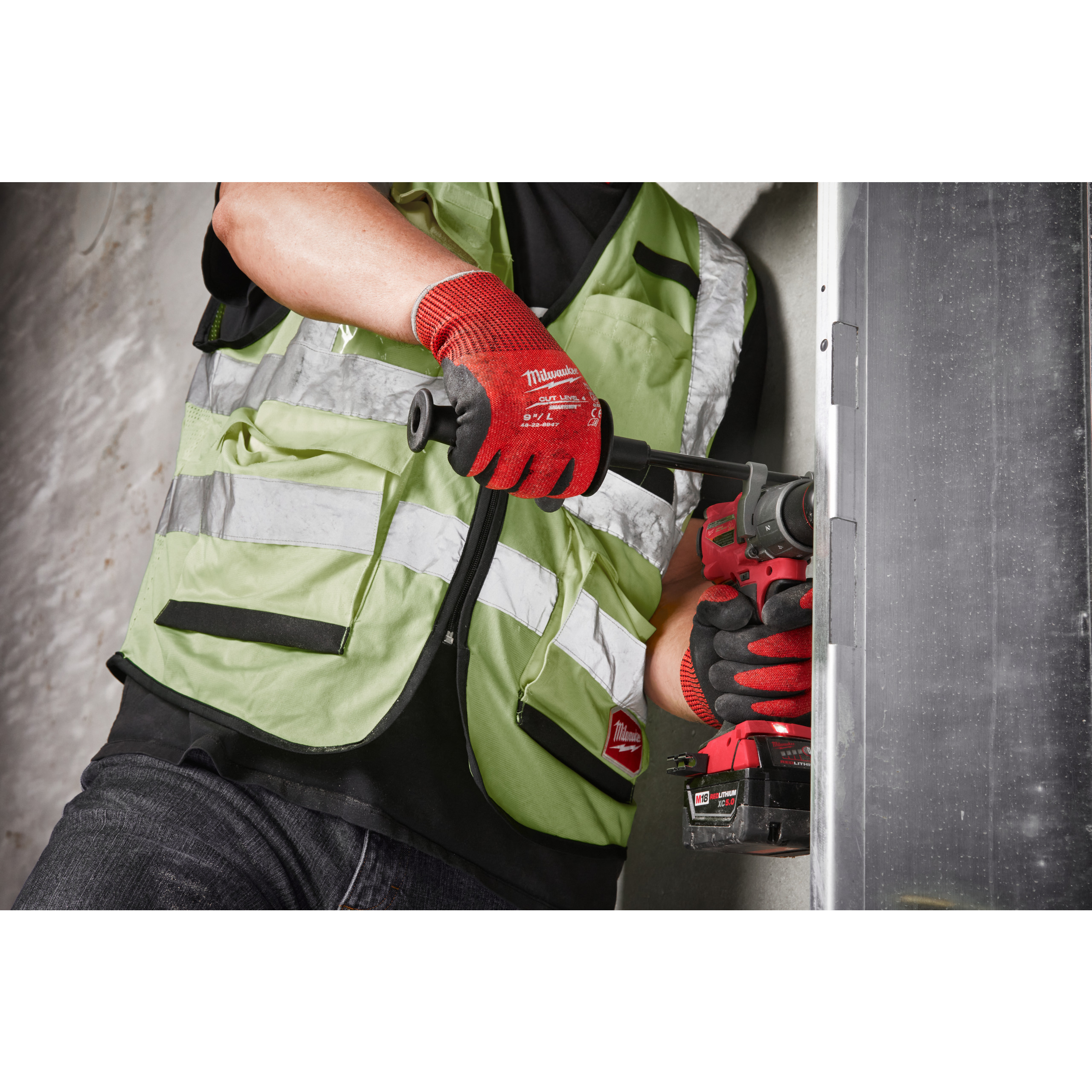 Milwaukee Guanti MOD. CUT D Gloves Colore ROSSO/NERO TG 8 (M) - MILWAUKEE - Immagine 4