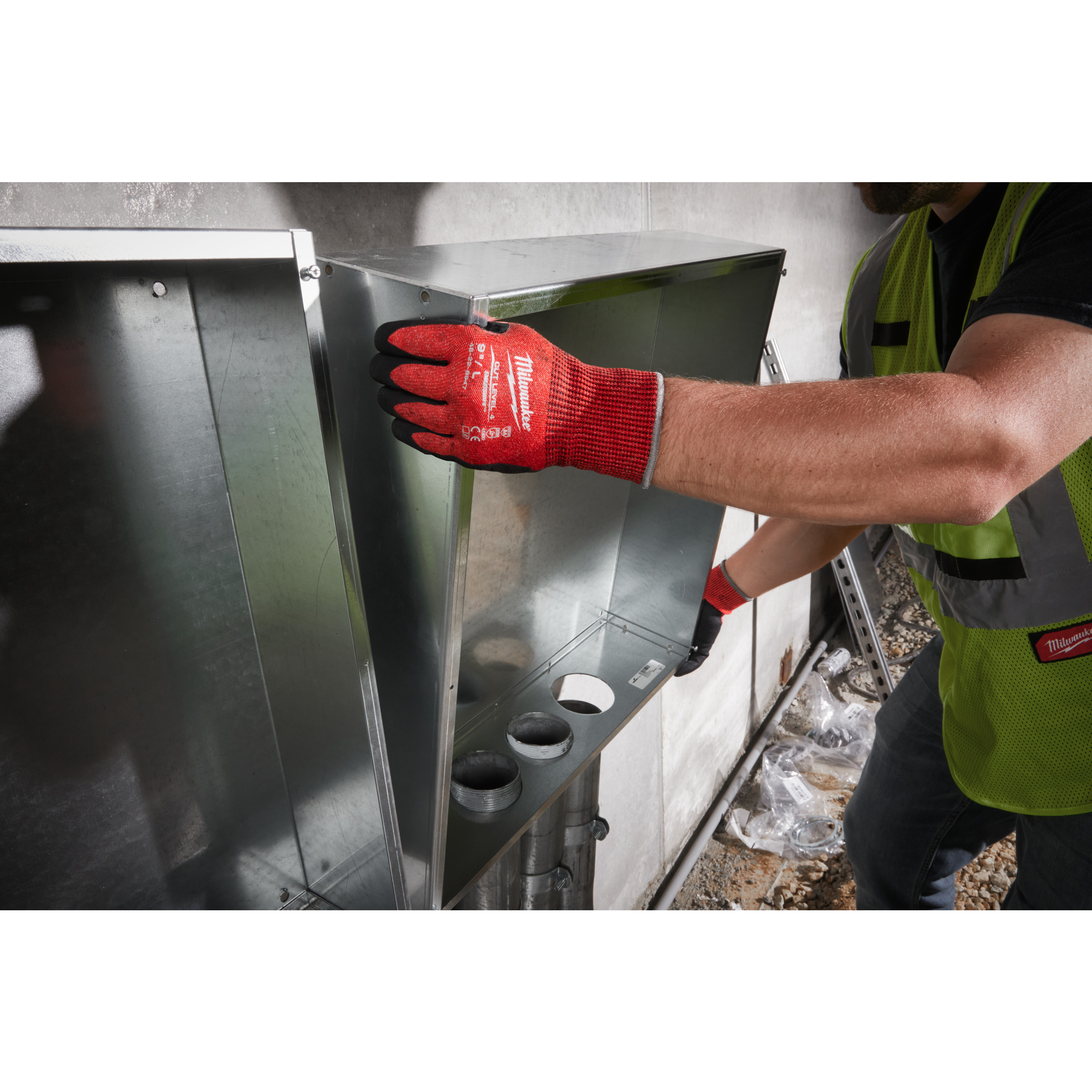 Milwaukee Guanti MOD. CUT D Gloves Colore ROSSO/NERO TG 8 (M) - MILWAUKEE - Immagine 5