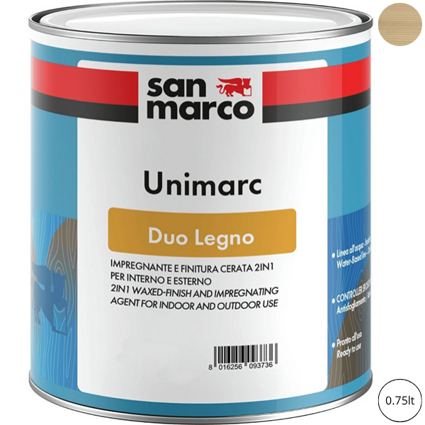 SAN Marco Unimarc DUO Impregnante e Finitura Cerata all'Acqua per Legno - SAN MARCO - Immagine 2