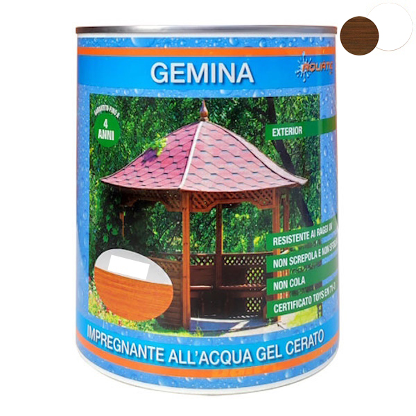 Vernites Gemina Impregnante GEL Effetto Cera Noce Scuro LT 0,75 - VERNITES - Immagine 1