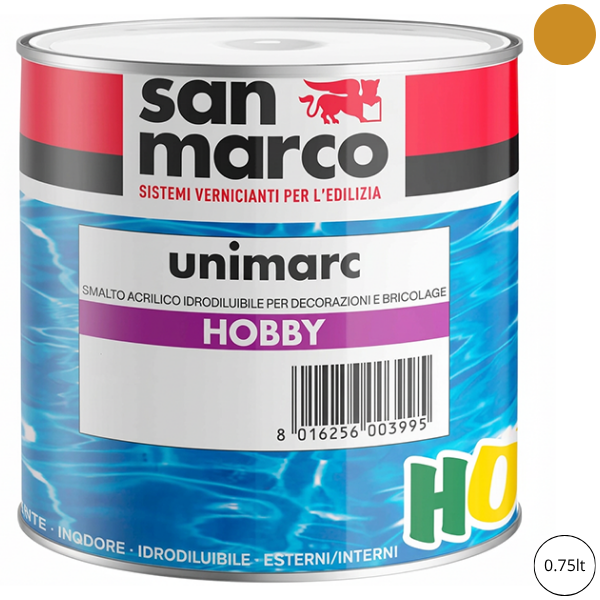 SAN Marco Unimarc Hobby Smalto Acrilico ORO LT 0,75 - SAN MARCO - Immagine 1