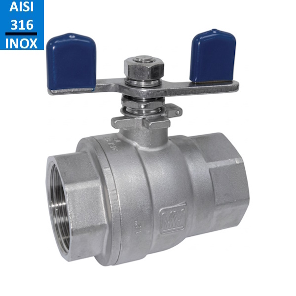 GT Comis ART. 1003 Valvola a Sfera Maniglia a Farfalla in Acciaio INOX Aisi 316 F/F - G.T. COMIS