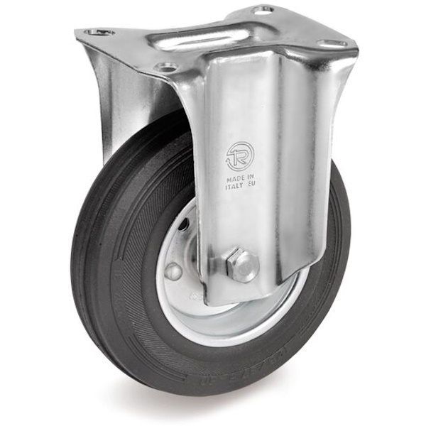 Tellure Rota Ruota Serie 53 in Gomma Nera Supporto Fisso - TELLURE ROTA - Immagine 1