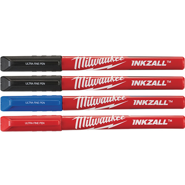 Milwaukee Pennarelli Indelebili a Punta EXTRA-FINE Colorati PZ.4 - MILWAUKEE