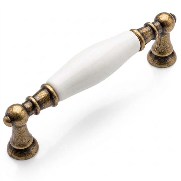 Metal Style Maniglia per Mobili in Ottone/PORCELLANA MOD. 454 - METAL STYLE