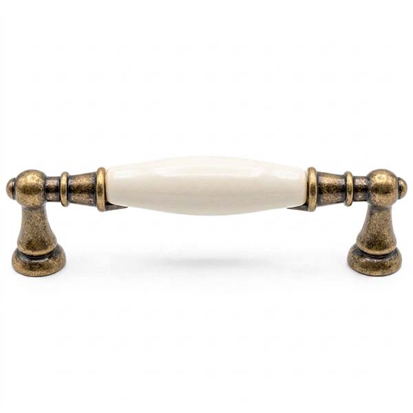Metal Style Maniglia per Mobili in Ottone/PORCELLANA MOD. 454 - METAL STYLE - Immagine 2