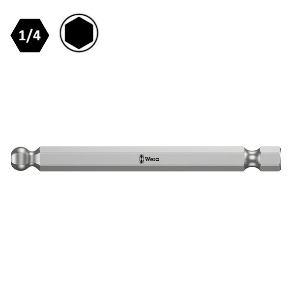 Wera Inserto BIT 842/4 Maschio Esagonale a Sfera Attacco da 1/4" - WERA