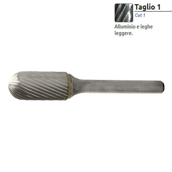 Stella Bianca Fresa Rotativa MD Cilindrica Tonda TG1 con Gambo D.MM6 - STELLA BIANCA