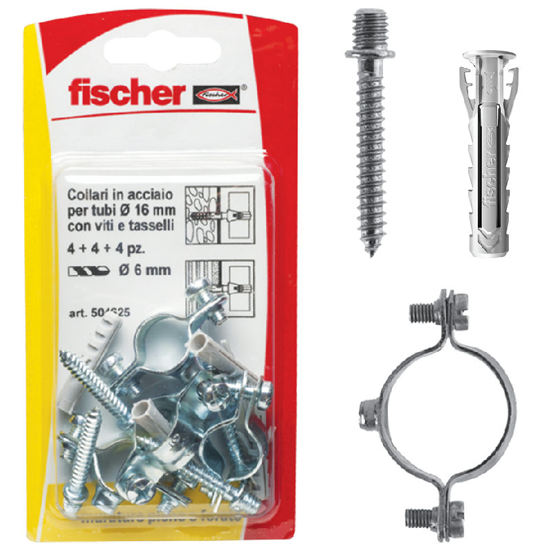 Fischer Blister Collari Fissatubi con Tasselli e Viti - FISCHER - Immagine 5