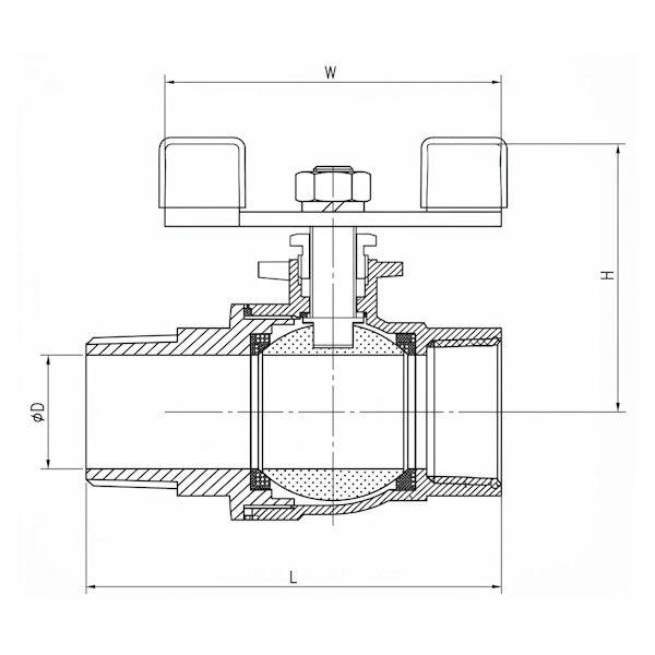GT Comis ART. 1005 Valvola a Sfera Maniglia a Farfalla in Acciaio INOX Aisi 316 M/F - G.T. COMIS - Immagine 2