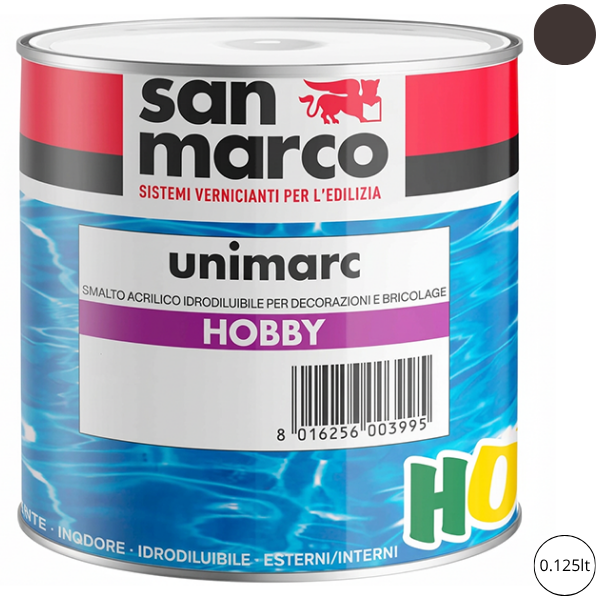 SAN Marco Unimarc Hobby Smalto Acrilico Marrone Cuoio LT 0,125 - SAN MARCO - Immagine 5