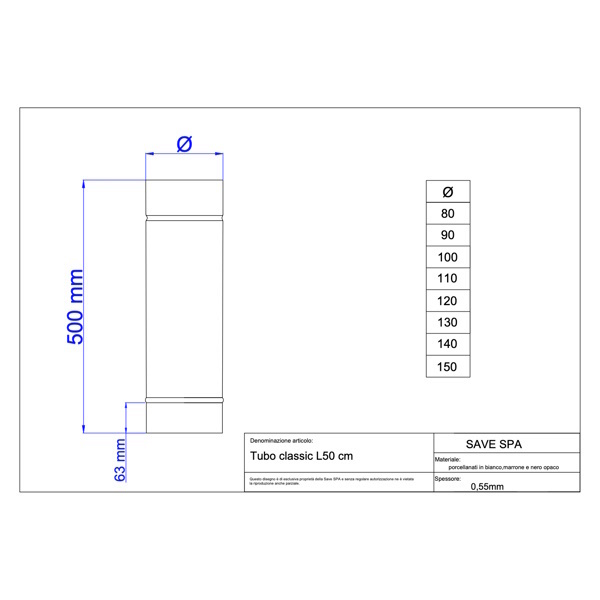 Save Tubo per Stufe Smaltato Bianco* - SAVE - Immagine 2