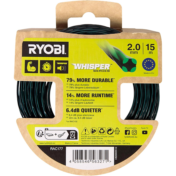 Ryobi Filo per Decespugliatore MOD. RAC177 D.MM 2,0 X 15 MT - RYOBI - Immagine 3