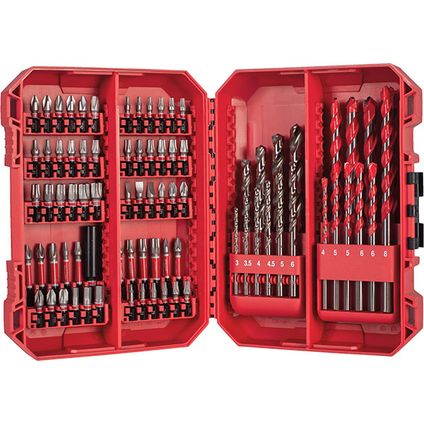 Milwaukee SET Foratura/AVVITATURA Shockwave in Cassetta di Plastica PZ80 - MILWAUKEE