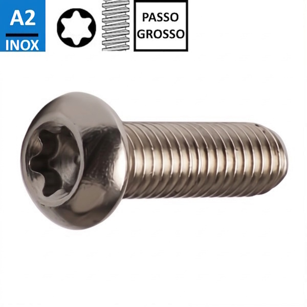 Vite Testa Bombata Cava Esalobata (TBTX) in Acciaio INOX A2 ISO 7380-1 - RENAUDO PRO