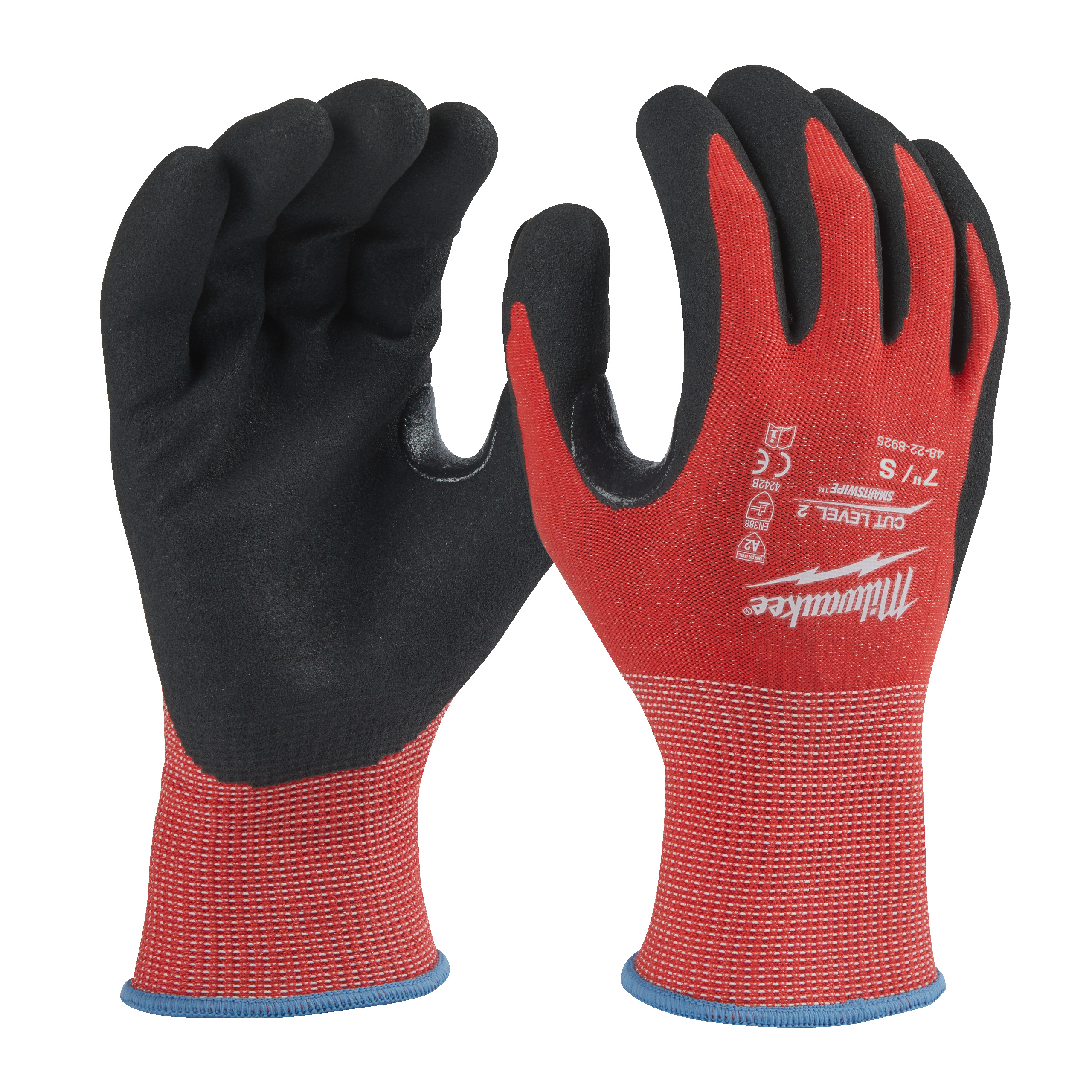Milwaukee Guanti MOD. CUT B Gloves Colore ROSSO/NERO - MILWAUKEE