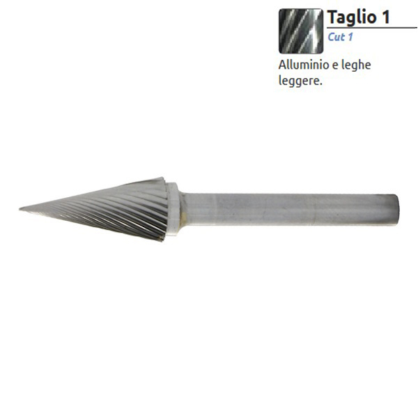 Stella Bianca Fresa Rotativa MD Conica TG1 con Gambo D.MM6 - STELLA BIANCA
