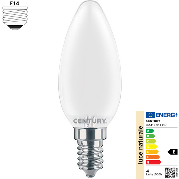 Century Lampadina LED Incanto Saten Oliva 230V 4W E14 4000K 470LM - CENTURY ITALIA - Immagine 1