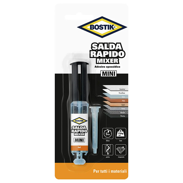 UHU Bostik Saldarapido MIXER Mini Colla Epossidica Bicomponente BLIS.ML 4 - UHU BOSTIK