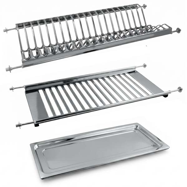 Metal Style Scolapiatti INOX con Molla e Codoli Cromato - METAL STYLE - Immagine 2