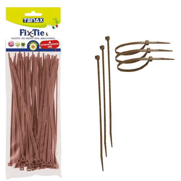 TENAX Fascette Multiuso ART. FIX-TIE L MM200 Colore Marrone PZ50 - TENAX - Immagine 2