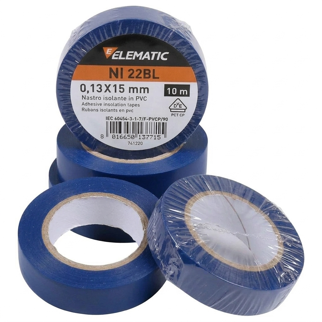 Elematic Nastro Isolante in PVC MM19X25MT Colore BLU - ELEMATIC