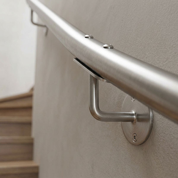 Pircher Supporto per Corrimano Tondo 3 Fori Alluminio Satinato D.MM 55 - PIRCHER OBERLAND - Immagine 2