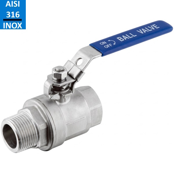 GT Comis ART. 1002 Valvola a Sfera in Acciaio INOX Aisi 316 con Leva M/F - G.T. COMIS