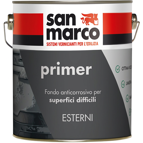 SAN Marco Primer Grigio Fondo Anticorrosivo per Superfici Difficili