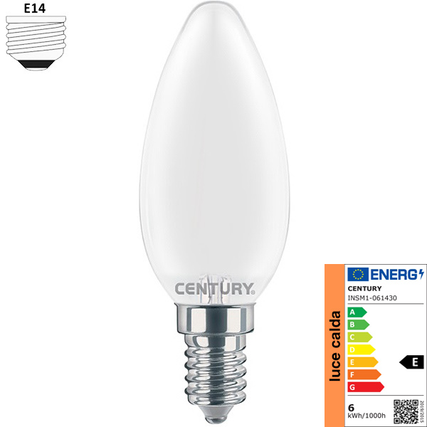 Century Lampadina LED Incanto Saten Oliva 230V 6W E14 3000K 806LM - CENTURY ITALIA - Immagine 1
