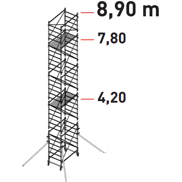 Facal Trabattello Doge 65 8,9 MT Completo di Piani a Norma Italiana - FACAL - Immagine 2