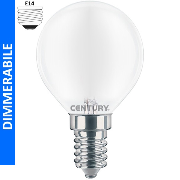 Century Lampadina LED Incanto Sfera Saten DIMM. 230V 6W E14 3000K 806LM - CENTURY ITALIA