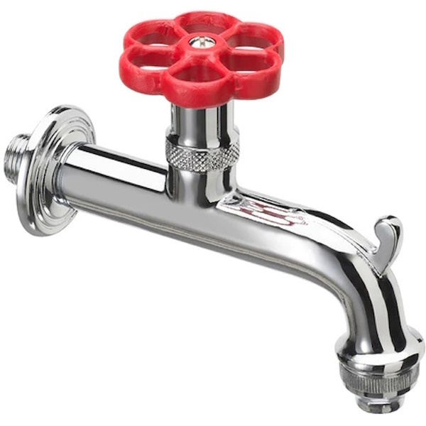Bel-FER Rubinetto in Ottone Cromato Stile Idrante con Ghiera Rossa 1/2" - BEL-FER