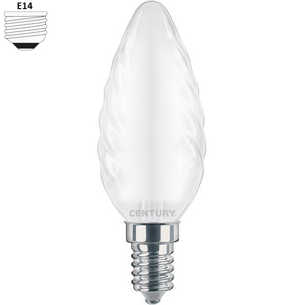 Century Lampadina LED Incanto Tortiglione Saten 230V 4W E14 3000K 470LM
