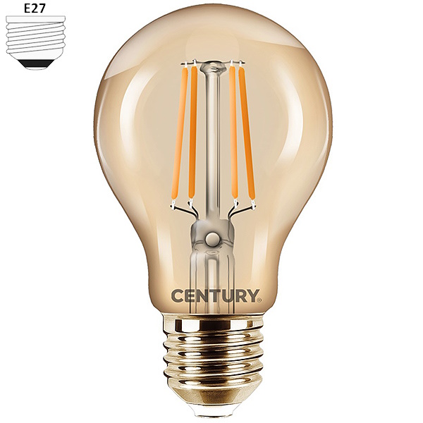 Century Lampadina LED Incanto Epoca Goccia A60 230V 8W E27 2200K 806LM - CENTURY ITALIA