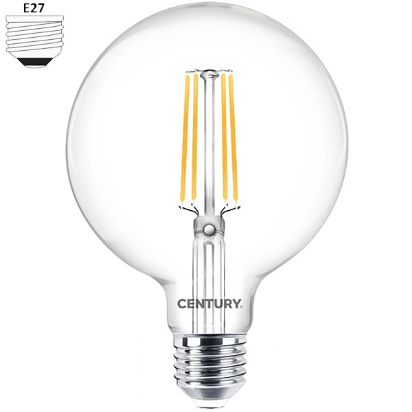 Century Lampadina LED Incanto Globo Clear 230V 8W E27 4000K 1055LM - CENTURY ITALIA