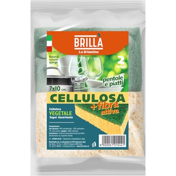 La Briantina Spugne in Fibra Abrasiva e Cellulosa Naturale CONF.PZ2 - LA BRIANTINA
