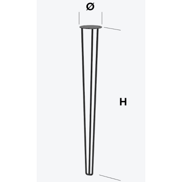 MINUTEX Gamba in Filo per Tavolo MOD. Wire Acciaio Verniciato H.CM 71 - MINUTEX - Immagine 3