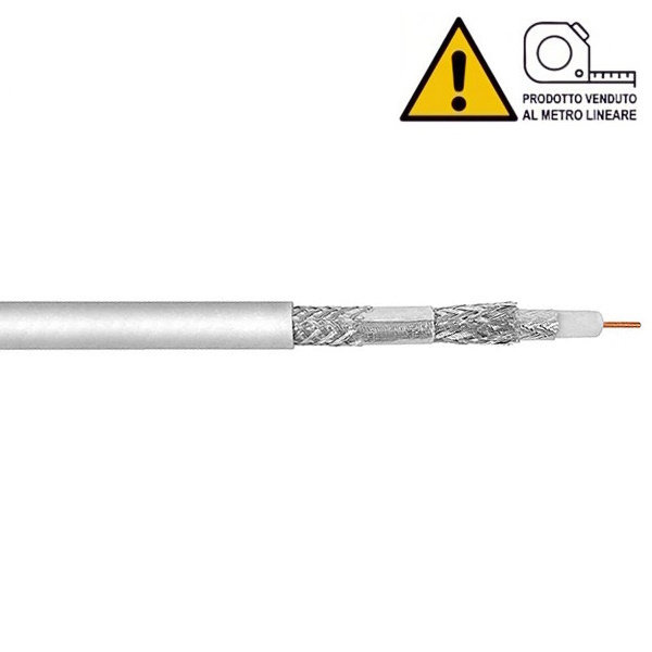 Cavo Coassiale TV SAT al Taglio D.MM6,8 Bianco al MTL